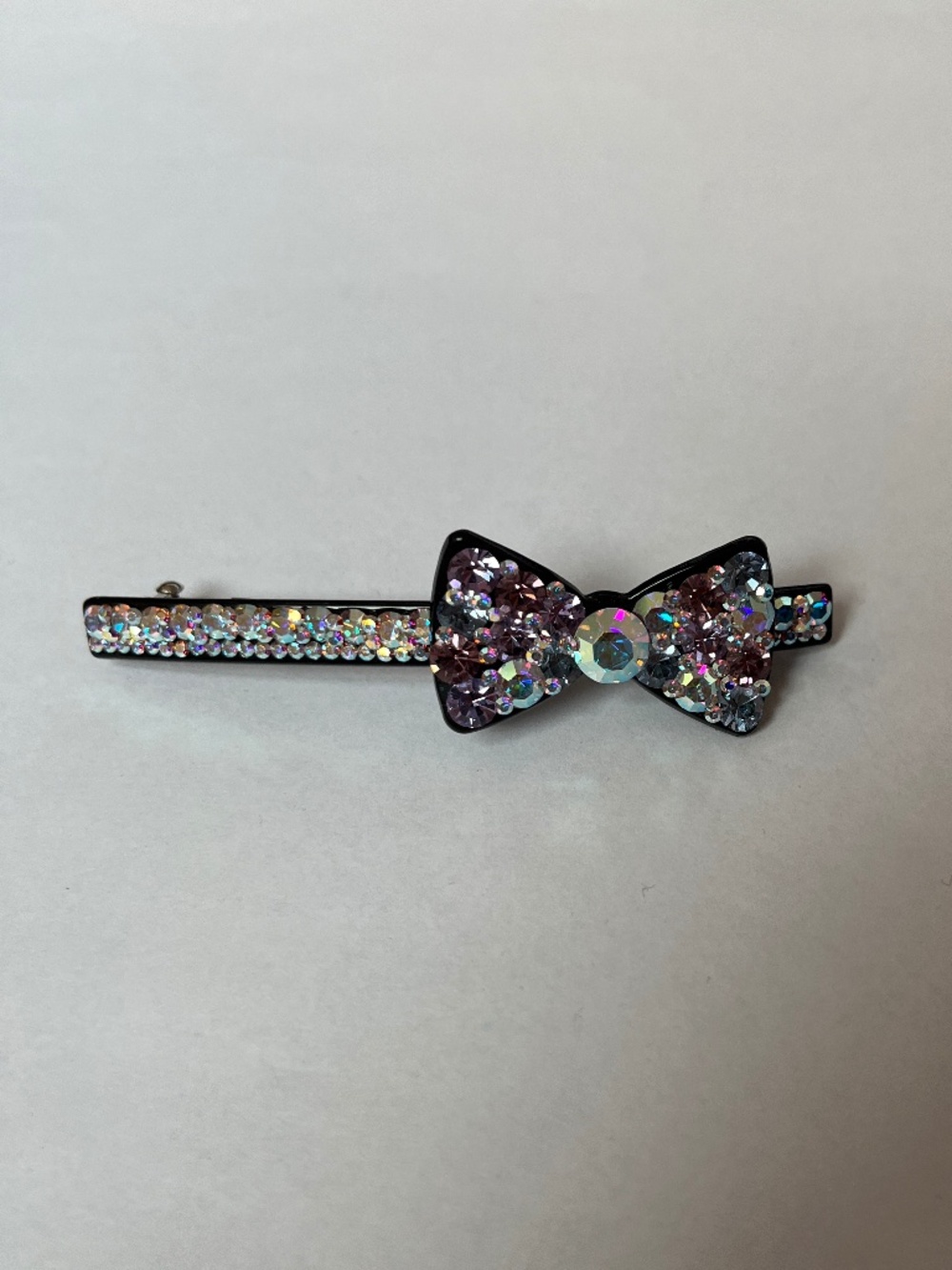 Large Barrette with Purple Jewels and Bow